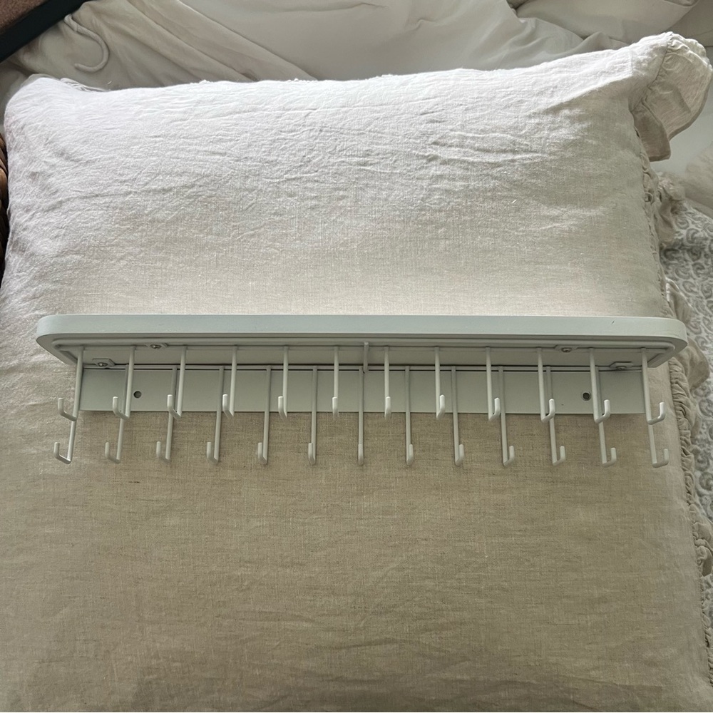 Wall-Mounted Multi-Hook Rack in Off-White